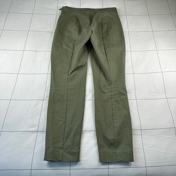 Everlane Pants Womens 6 Green Side Zip Cotton Stretch Ankle Career Back Seam - Picture 3 of 10